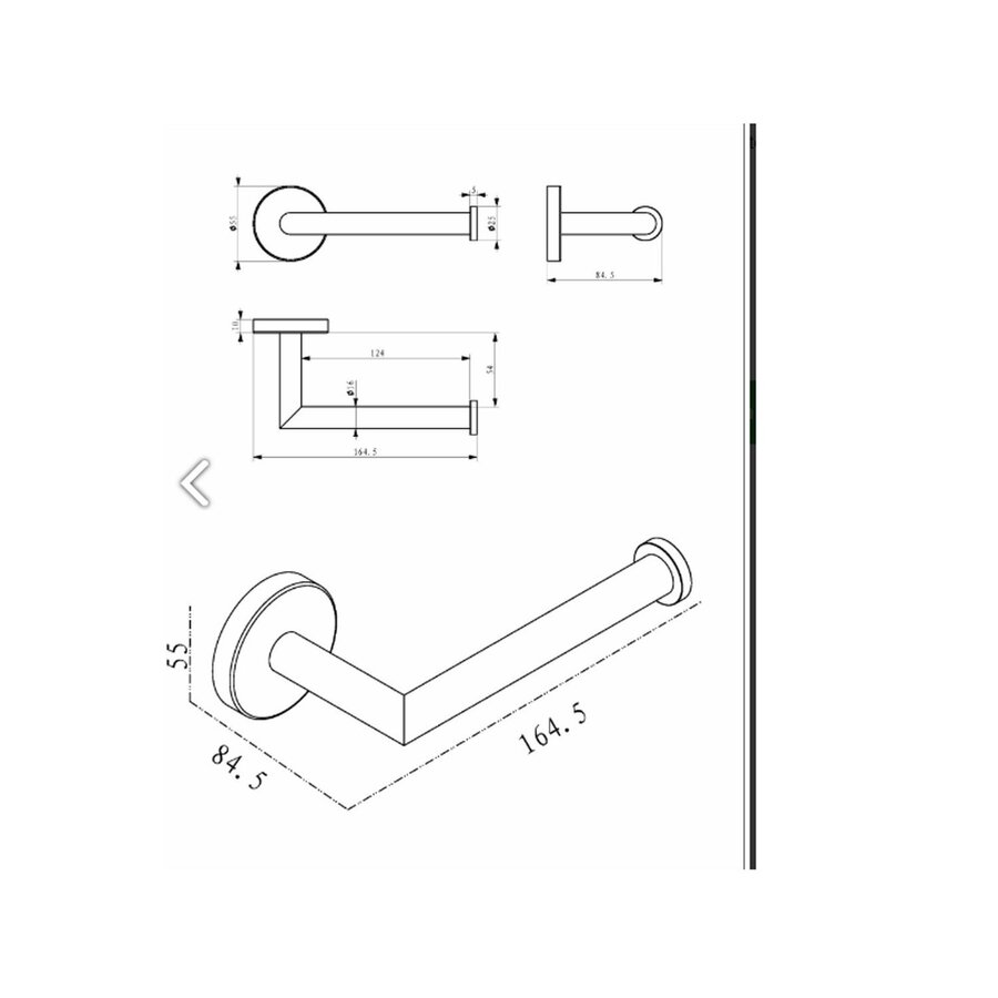 Toilet Accessoires Set Wiesbaden Alonzo Mat Zwart