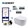 Geberit Geberit up100 Toiletset BWS Mudo | Randloos met Zitting | Mat Wit | Delta Drukplaat
