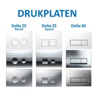 Geberit up100 Toiletset BWS Mudo | Randloos met Zitting | Mat Wit | Delta Drukplaat