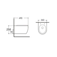 Toiletset Budget 93 Mudo Randloos Met Zitting Mat Wit Met B&W Drukplaat