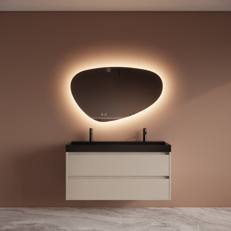 Badmeubelset BWS Riga Met Lako Wastafel Zwart 120 cm Kasjmier