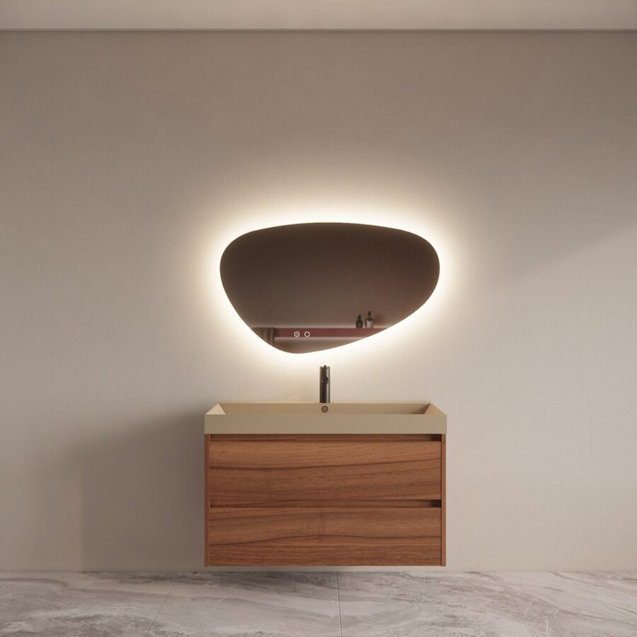 Badmeubelset BWS Riga Met Lako Wastafel Cappuccino 100 cm Walnoot