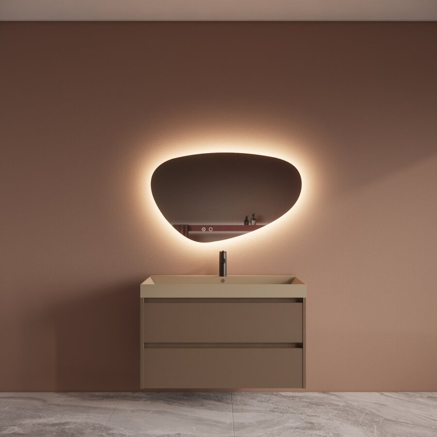 Badmeubelset BWS Riga Met Lako Wastafel Cappuccino 100 cm Latte