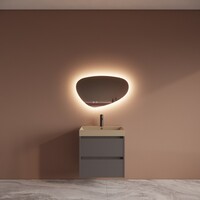 Badmeubelset BWS Riga Met Lako Wastafel Cappuccino 60 cm Leigrijs