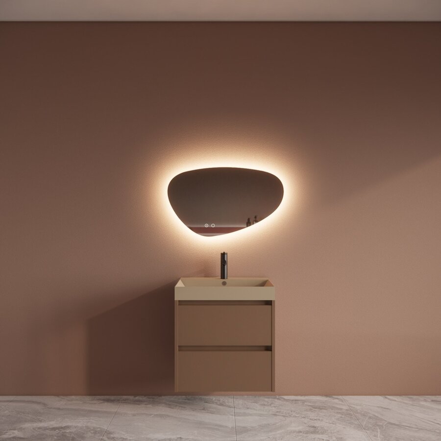 Badmeubelset BWS Riga Met Lako Wastafel Cappuccino 60 cm Latte