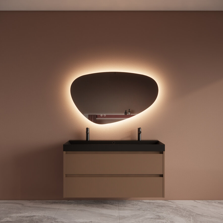 Badmeubelset BWS Riga Met Lako Wastafel Zwart 120 cm Latte