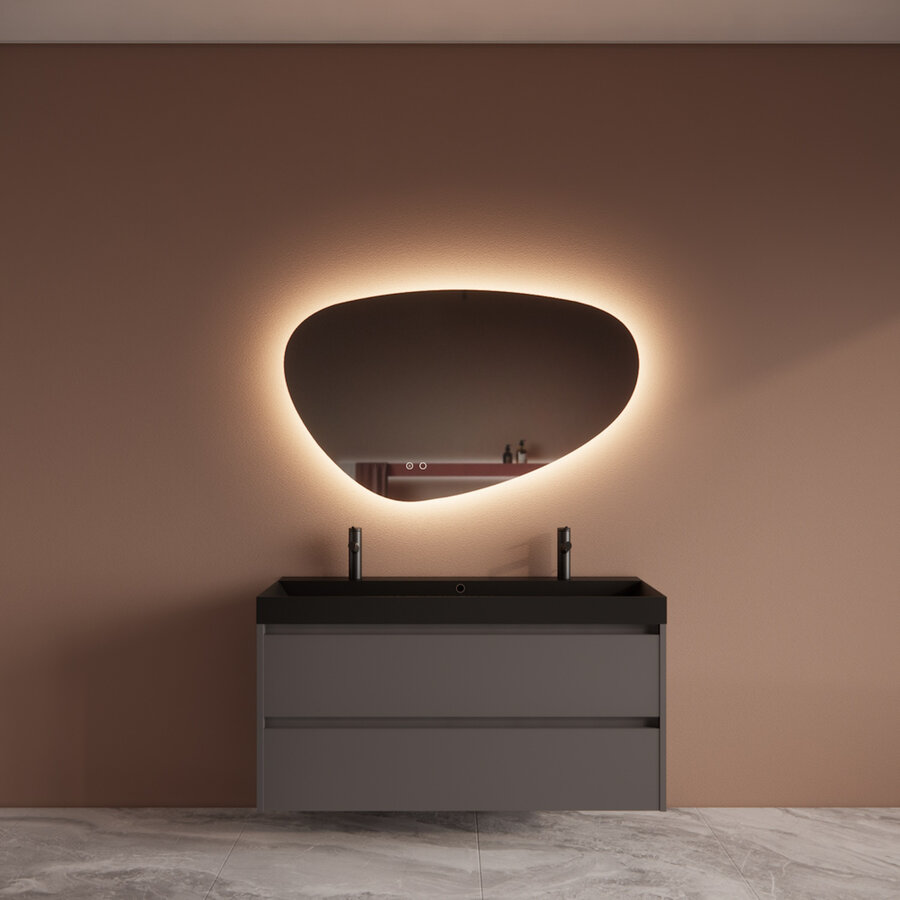 Badmeubelset BWS Riga Met Lako Wastafel Zwart 120 cm Leigrijs