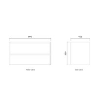 Badmeubelset BWS Riga Met Lako Wastafel Zwart 100 cm Leigrijs