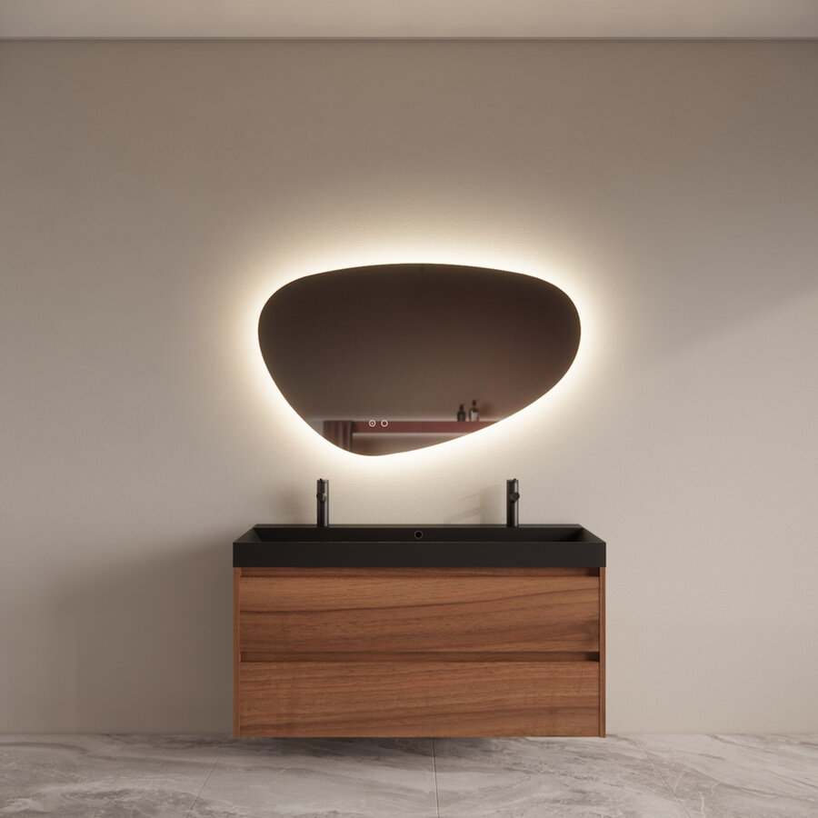 Badmeubelset BWS Riga Met Lako Wastafel Zwart 120 cm Walnoot