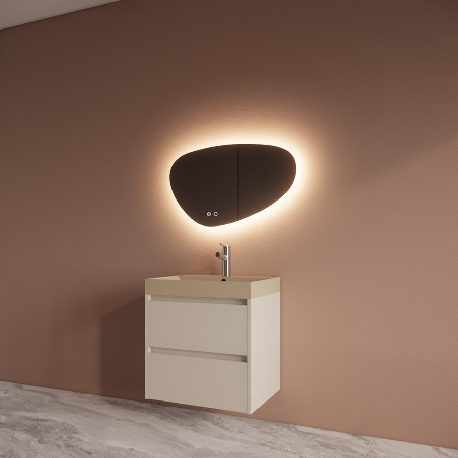 Badmeubelset BWS Riga Met Lako Wastafel Cappuccino 60 cm Kasjmier