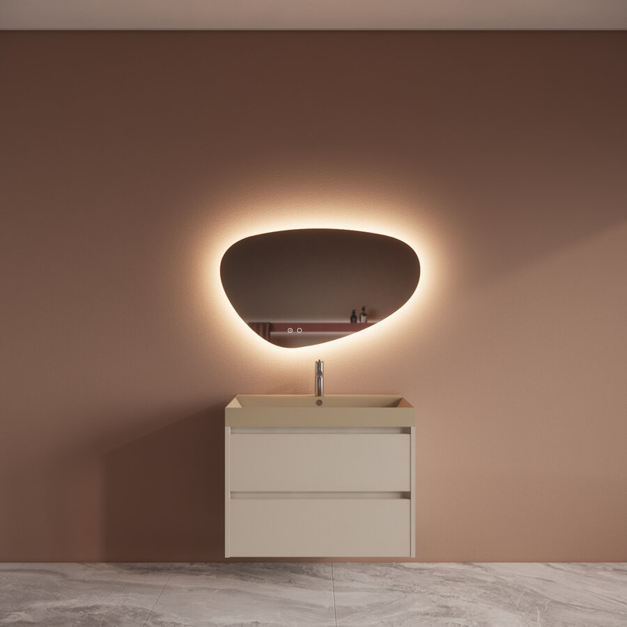 Badmeubelset BWS Riga Met Lako Wastafel Cappuccino 80 cm Kasjmier