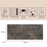 Wandpaneel Isodeco SPC Marmer Plaat 120x260 cm Concrete Grijs Brons (Prijs Per Plaat)