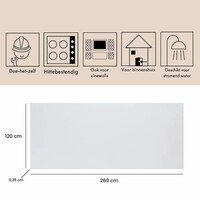 Wandpaneel Isodeco SPC Marmer Plaat 120x260 cm Mat Wit (Prijs Per Plaat)