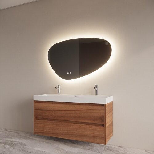 Badmeubelset BWS Riga Met Lako Wastafel Wit 120 cm Walnoot 