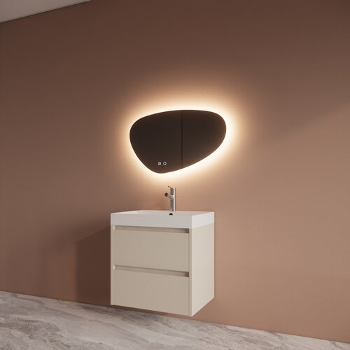 Badmeubelset BWS Riga Met Lako Wastafel Wit 60 cm Kasjmier 