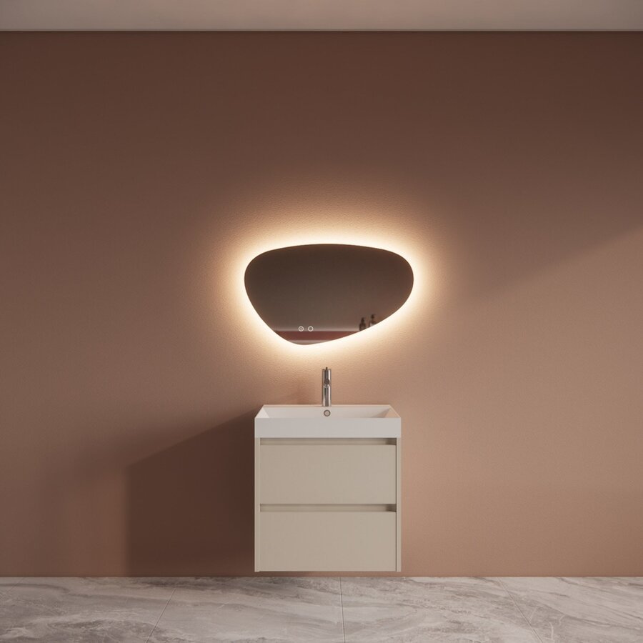 Badmeubelset BWS Riga Met Lako Wastafel Wit 60 cm Kasjmier