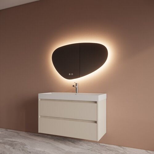 Badmeubelset BWS Riga Met Lako Wastafel Wit 100 cm Kasjmier 