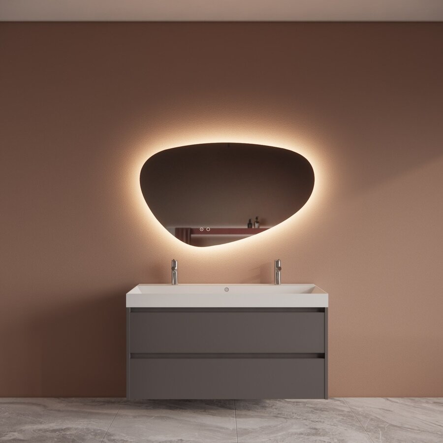 Badmeubelset BWS Riga Met Lako Wastafel Wit 120 cm Leigrijs