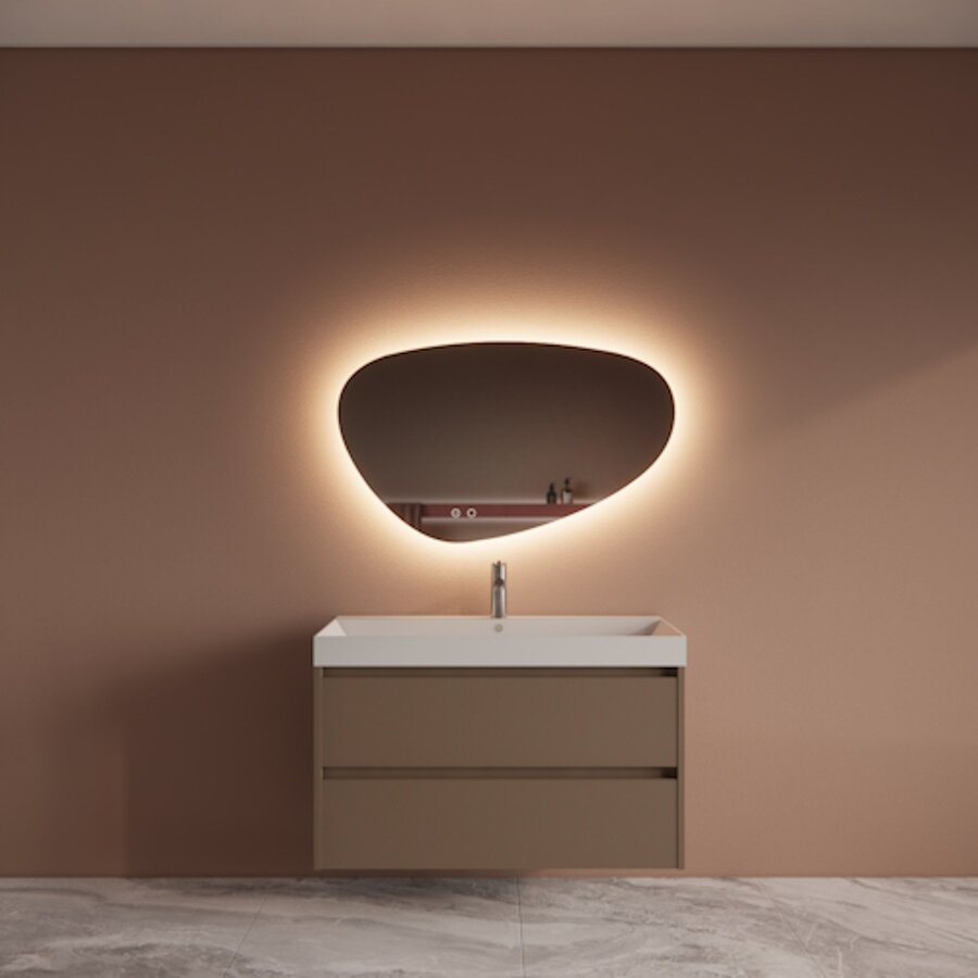 Badmeubelset BWS Riga Met Lako Wastafel Wit 100 cm Latte