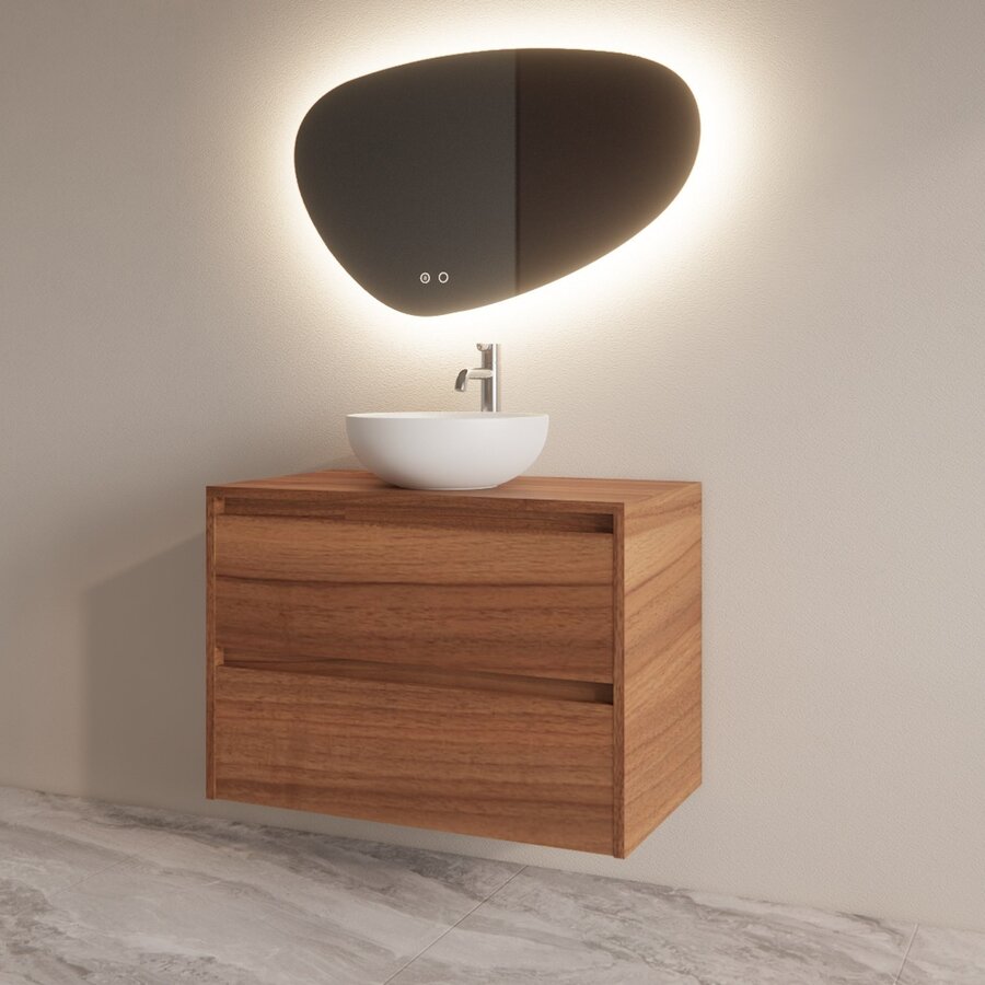 Badmeubelset BWS Riga Met Topplaat 80 cm Walnoot