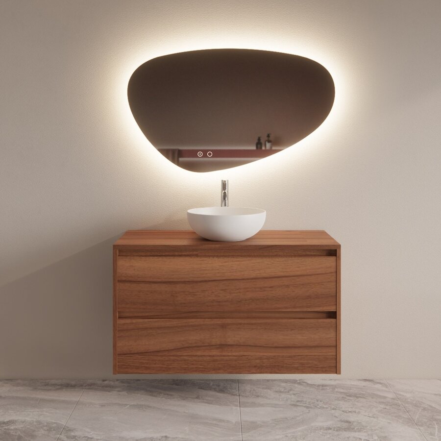 Badmeubelset BWS Riga Met Topplaat 100 cm Walnoot