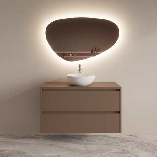 Badmeubelset BWS Riga Met Topplaat 100 cm Latte 