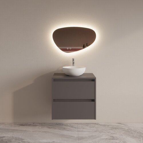 Badmeubelset BWS Riga Met Topplaat 60 cm Leigrijs 