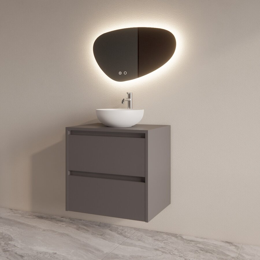 Badmeubelset BWS Riga Met Topplaat 60 cm Leigrijs