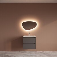 Badmeubelset BWS Riga Met Asia Wastafel Wit 60 cm Leigrijs