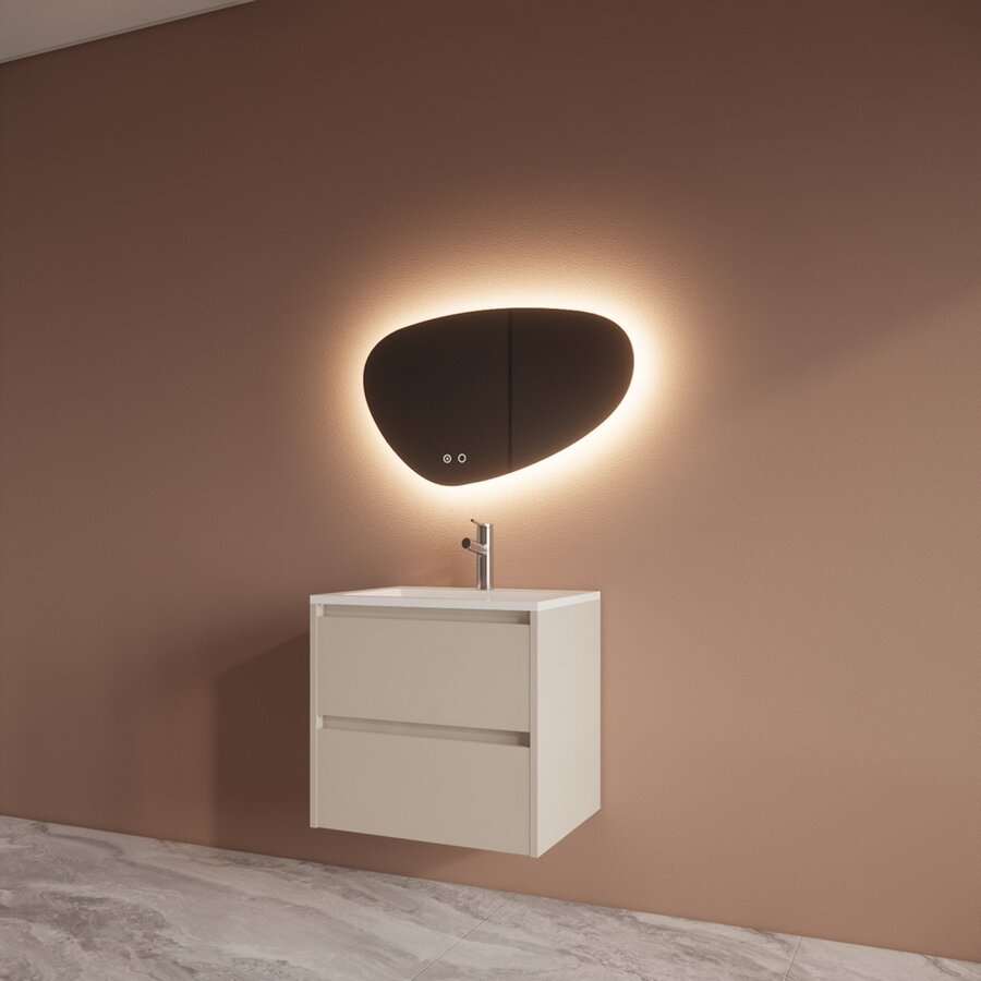 Badmeubelset BWS Riga Met Asia Wastafel Wit 60 cm Kasjmier