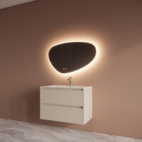 Badmeubelset BWS Riga Met Asia Wastafel Wit 80 cm Kasjmier