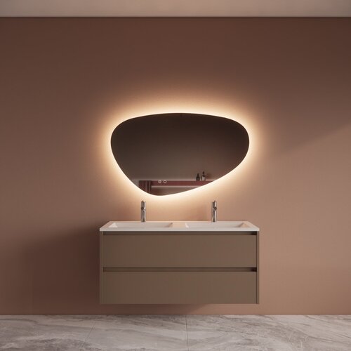 Badmeubelset BWS Riga Met Asia Wastafel Wit 120 cm Latte 