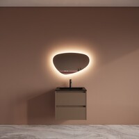 Badmeubelset BWS Riga Met Asia Wastafel Mat Zwart 60 cm Latte