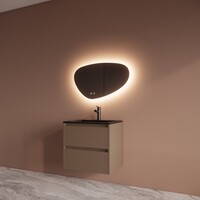 Badmeubelset BWS Riga Met Asia Wastafel Mat Zwart 60 cm Latte