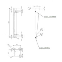 Steunenset Gecoat tbv Palermo 60 cm Zwart