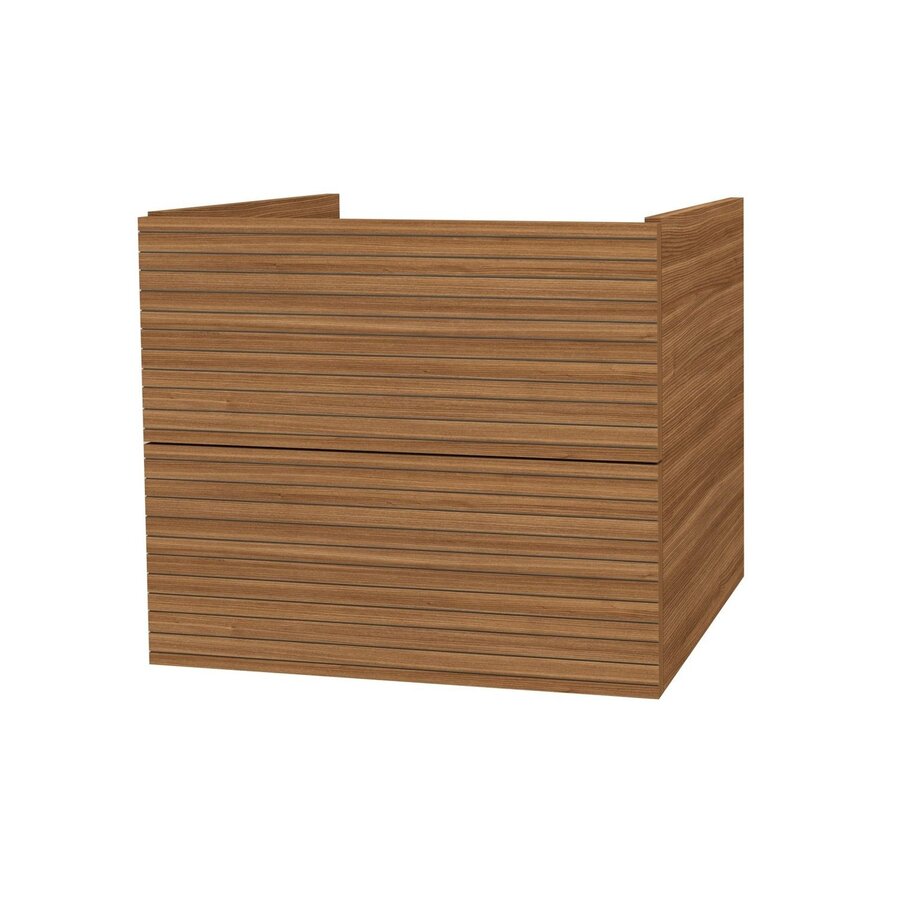 Onderkast BWS Elite 60x45x50 cm Met Horizontaal Reliëf Walnoot