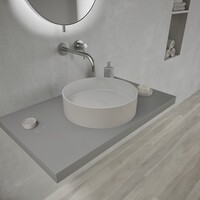 Opbouwwastafel Ideavit Solidthin 40x40x12.5 cm Solid Surface Mat Pebble Grey