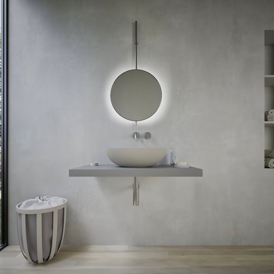 Opbouw Waskom Ideavit Solidthin 50x33x14.5 cm Solid Surface Mat Grijs