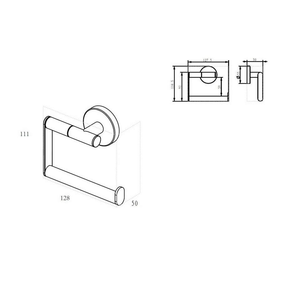 Toiletrolhouder BWS Mark Zonder Klep Brons Koper