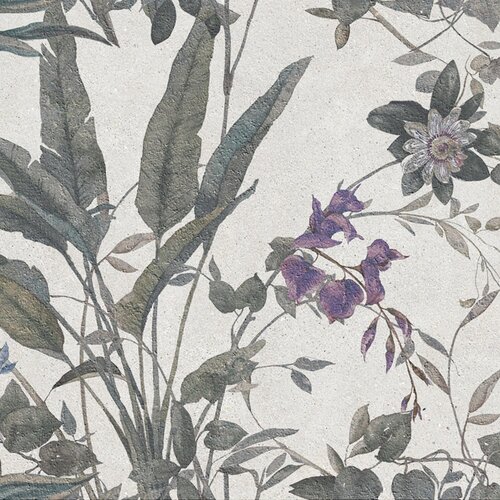 Wandtegel Cifre Ceramica Borneo 60x120 cm Betonlook Mat Wit Met Bloemen (Prijs per M2) 