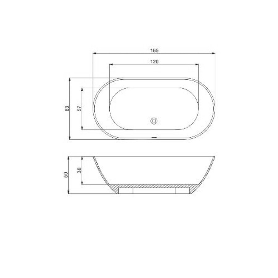 Vrijstaand Ligbad Salenzi Flow 165x83x50 cm Mat Wit