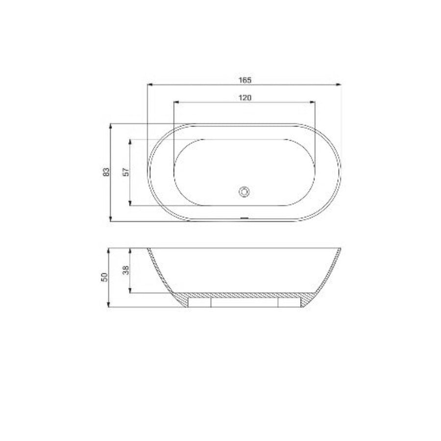 Vrijstaand Ligbad Salenzi Flow 165x83x50 cm Mat Zwart