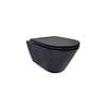Stereo Rimless Wandcloset BWS Mat Zwart Met Astev Toiletzitting Softclose En Quick Release Mat Zwart