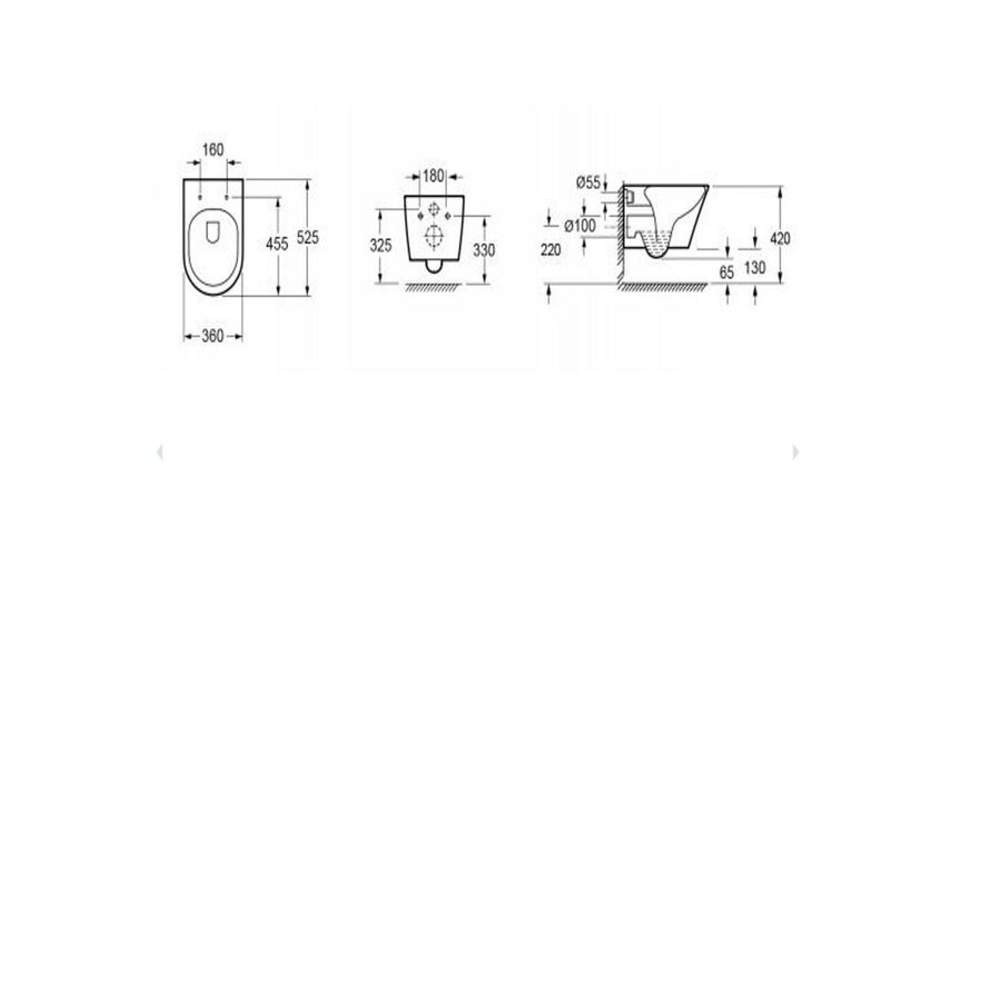 Astev Rimless Wandcloset Tornado BWS Flush Mat Wit Met Flatline Toiletzitting Softclose En Quick Release Mat Wit