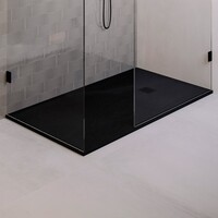 Douchebak Sanitop Just Creating Relievo Crag 90x180 cm Mat Zwart