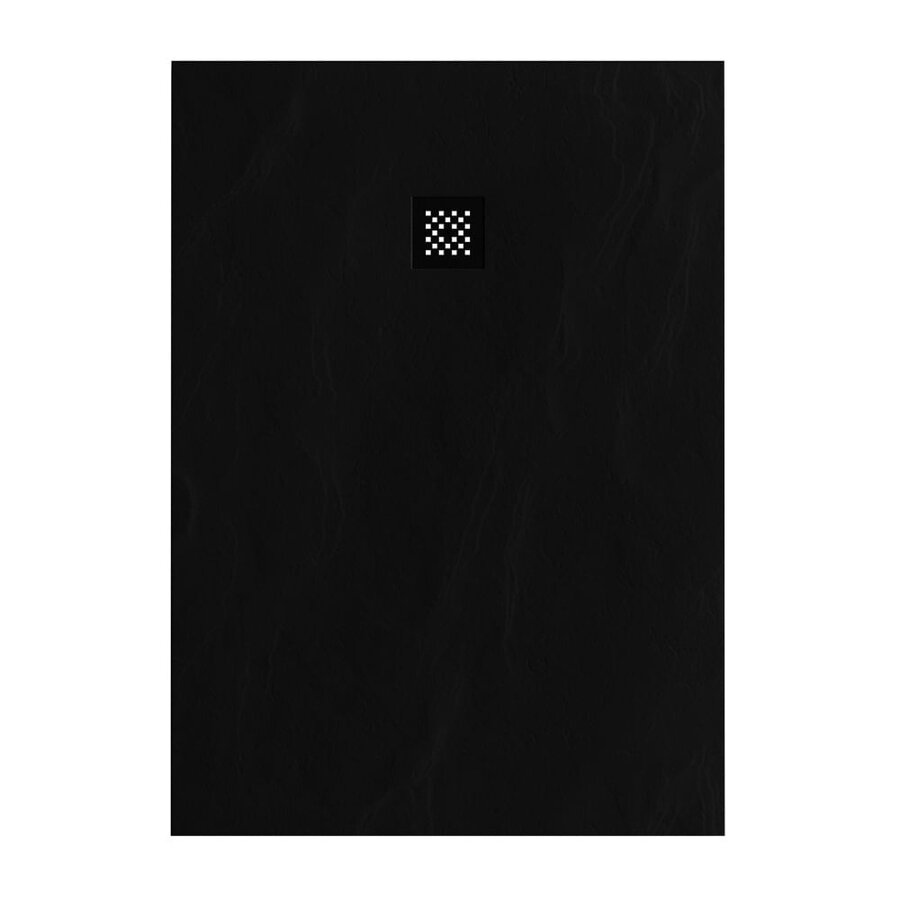 Douchebak Sanitop Just Creating Relievo Crag 100x140 cm Mat Zwart