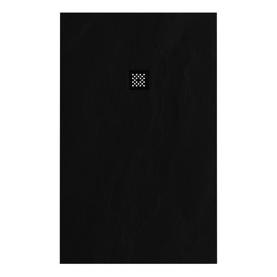 Douchebak Sanitop Just Creating Relievo Crag 100x160 cm Mat Zwart