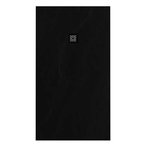 Douchebak Sanitop Just Creating Relievo Crag 100x180 cm Mat Zwart 