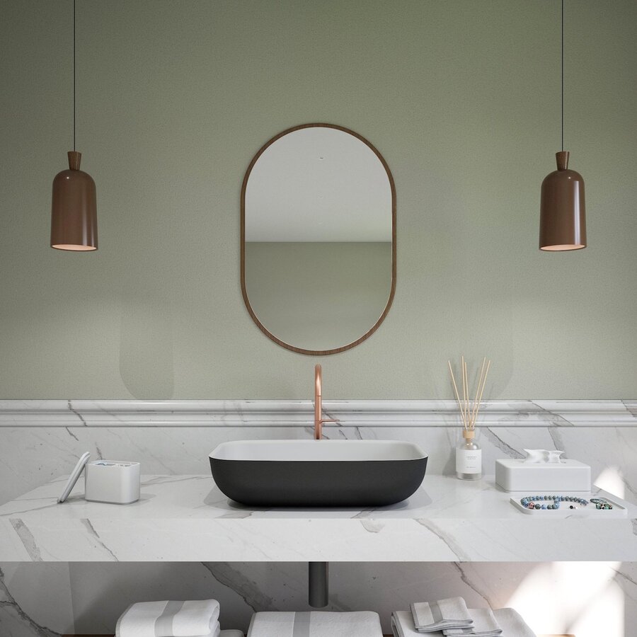 Opbouw Waskom Ideavit Solidpool 55x35x13 cm Solid Surface Mat Zwart