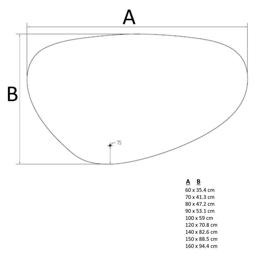Spiegel BWS Archa Organisch LED Verlichting (ALLE MATEN)